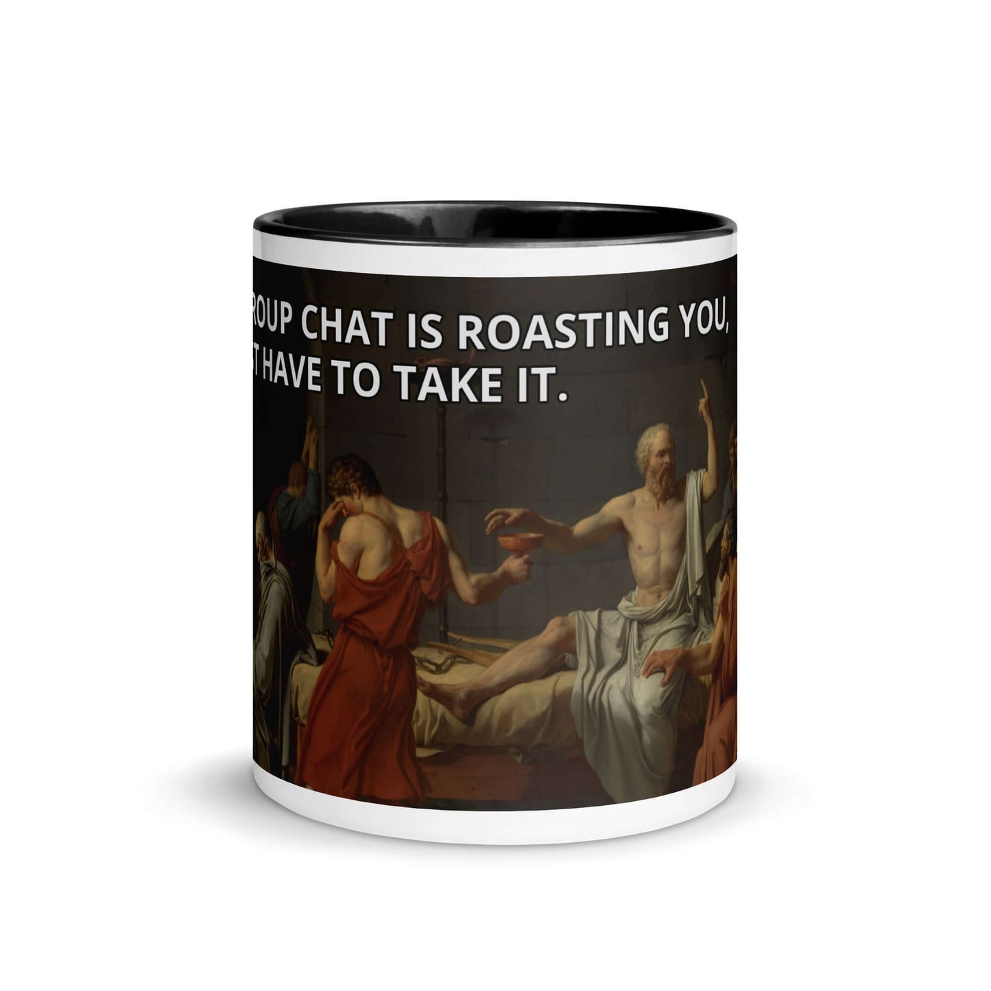 Socrates: when the group chat is roasting you - Mug with Color Inside
