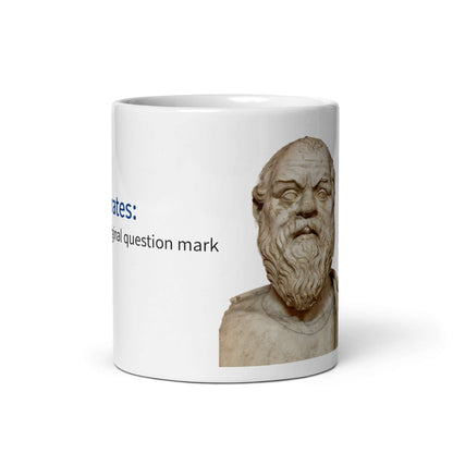 Socrates: the original question mark - White glossy mug