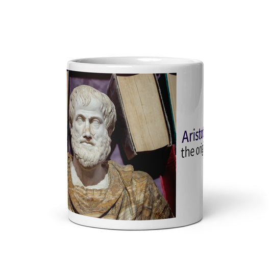 Aristotle: the original polymath - White glossy mug