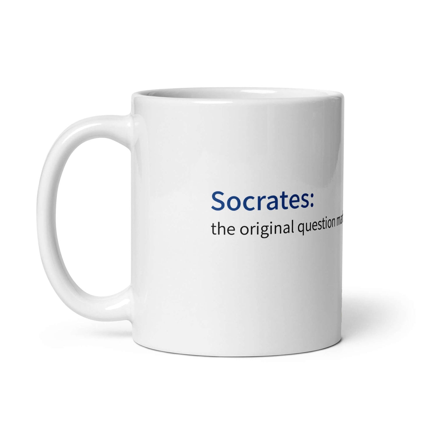 Socrates: the original question mark - White glossy mug