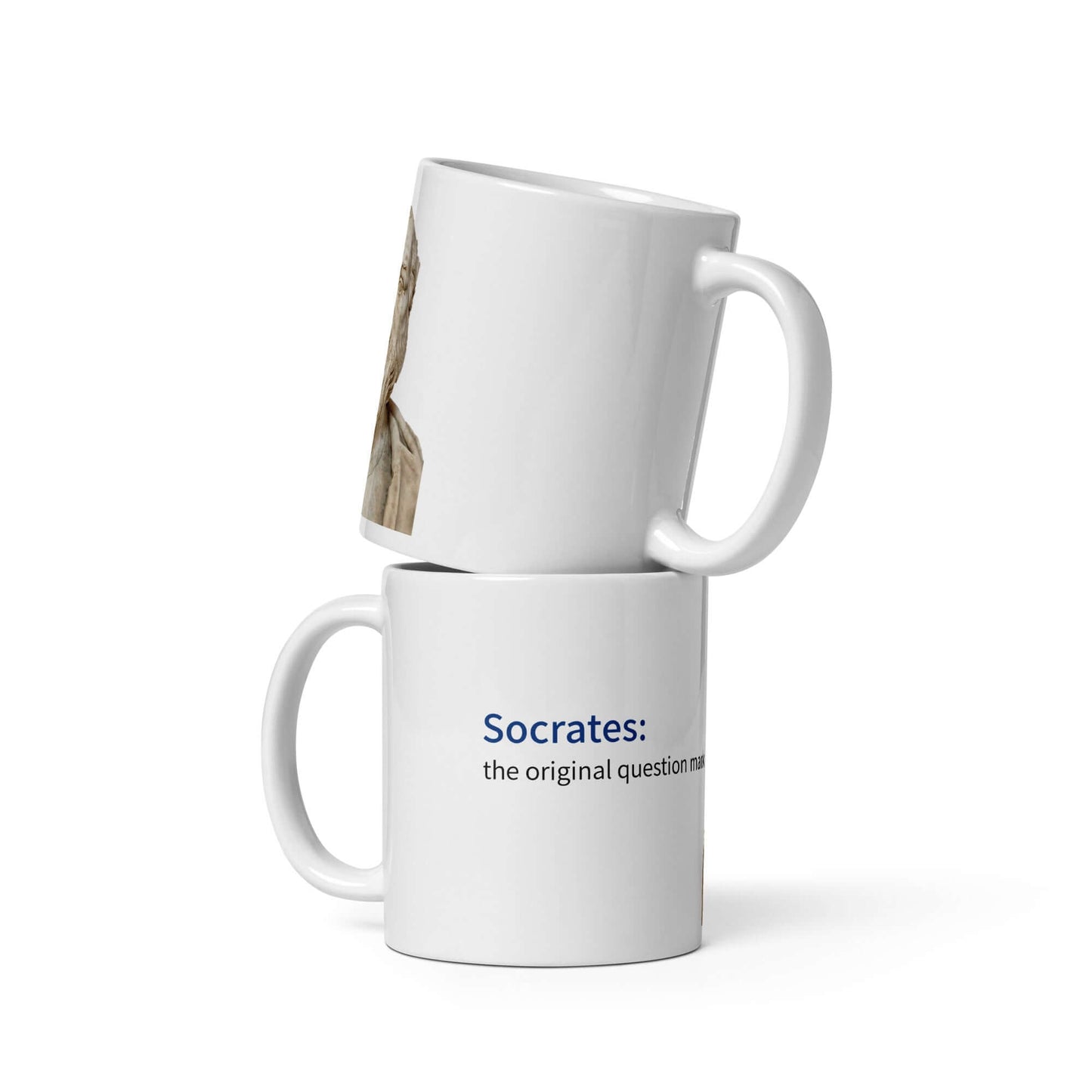 Socrates: the original question mark - White glossy mug