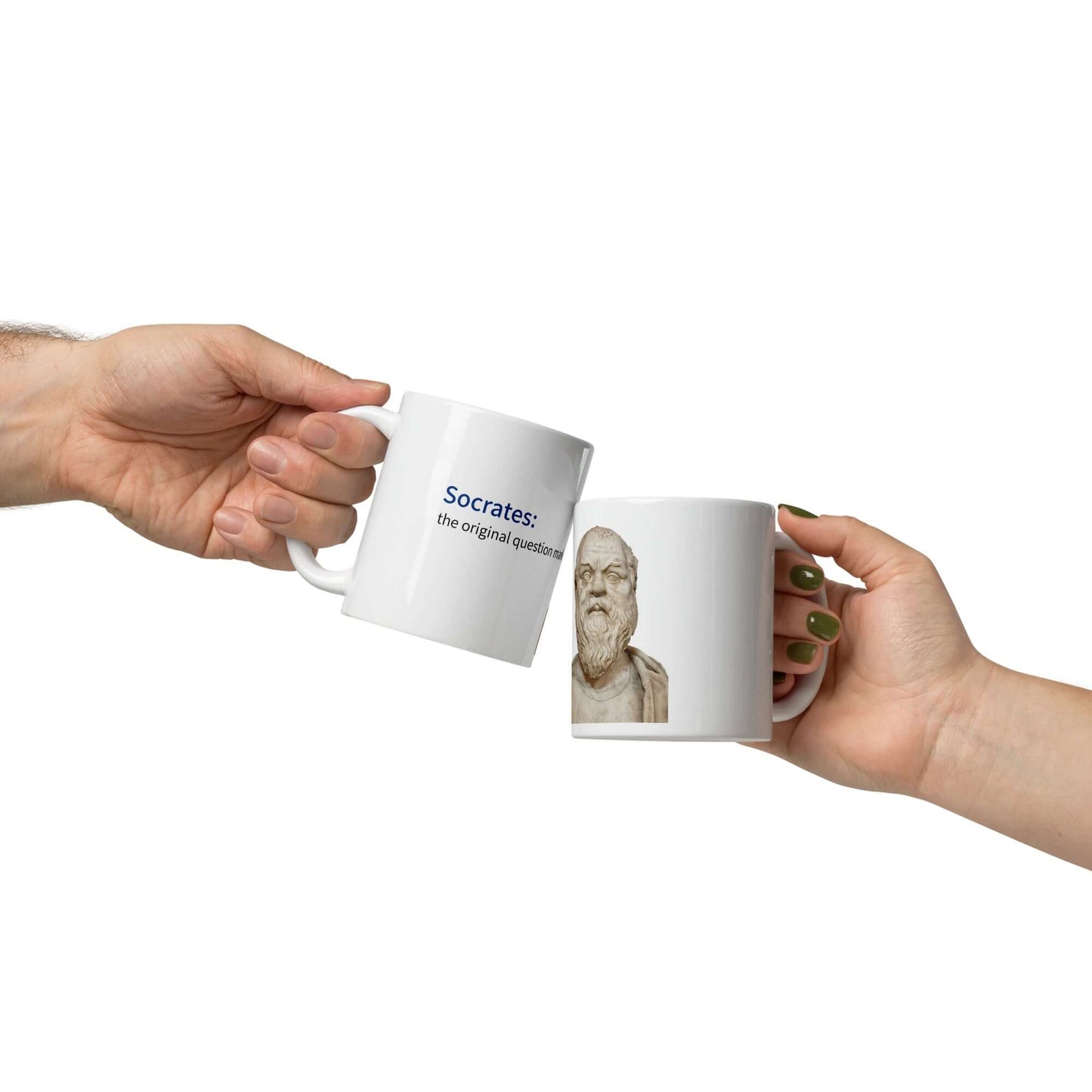 Socrates: the original question mark - White glossy mug