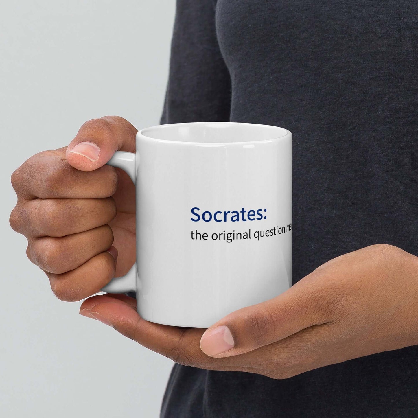 Socrates: the original question mark - White glossy mug