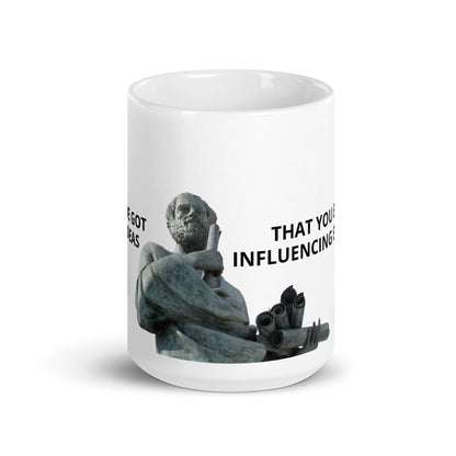 Aristotle: Influencer of every field - White glossy mug